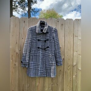 Ambiance Apparel Multi Color Blck/White Long Sleeve Blazer Jacket Sz small tweed